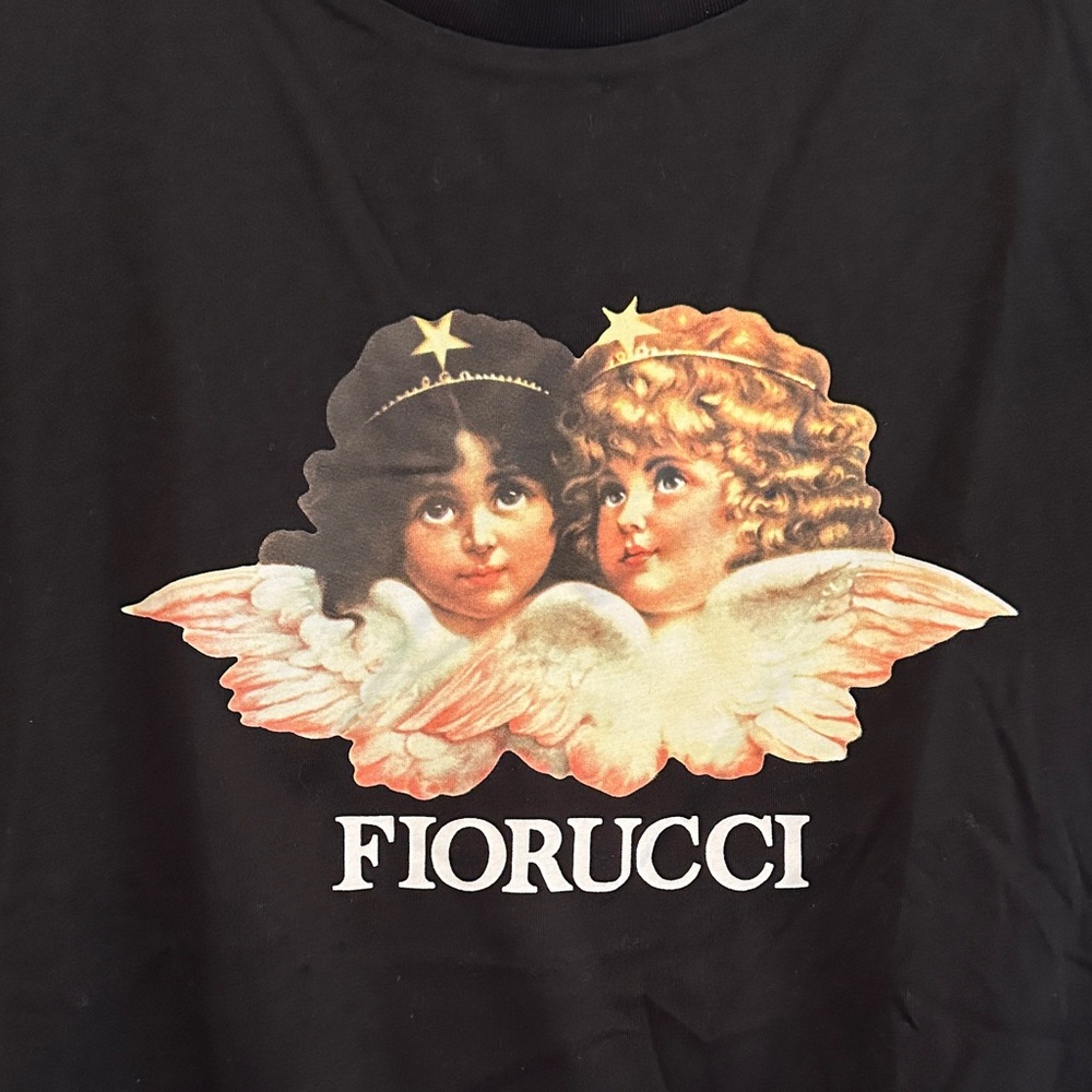 NEW Fiorucci Angels Graphic Tshirt Black Short Sleeve - Picture 2 of 5
